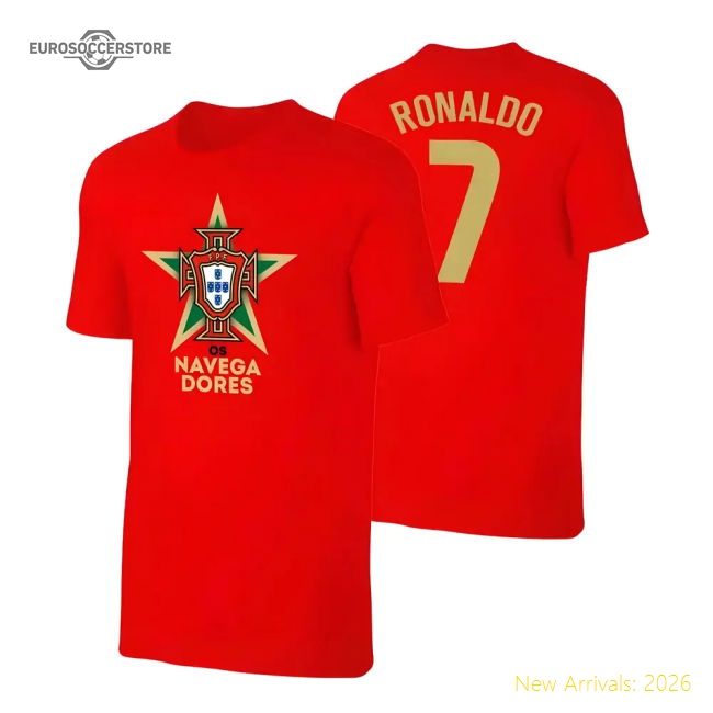 Portugal EU2020 OS NAVEGADORES t-shirt RONALDO, red-Football Jersey Hub