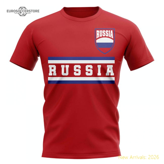 Russia Core Football Country T-Shirt (Red)-Football Jersey Hub