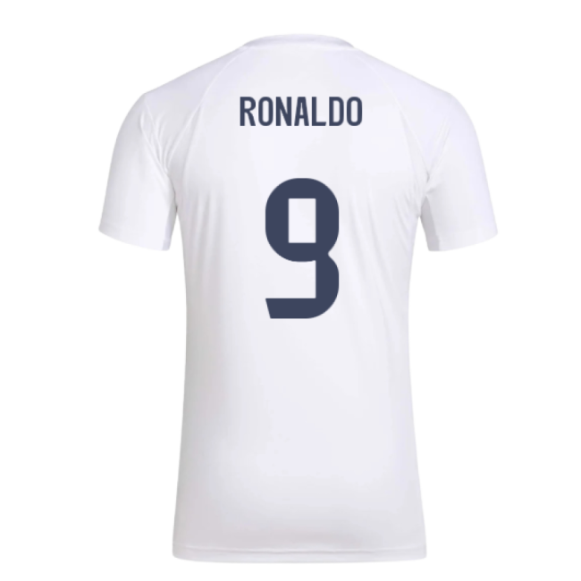2025-2026 Real Madrid Seasonal Graphic Tee (White) (Ronaldo 9)-Football Jersey Hub