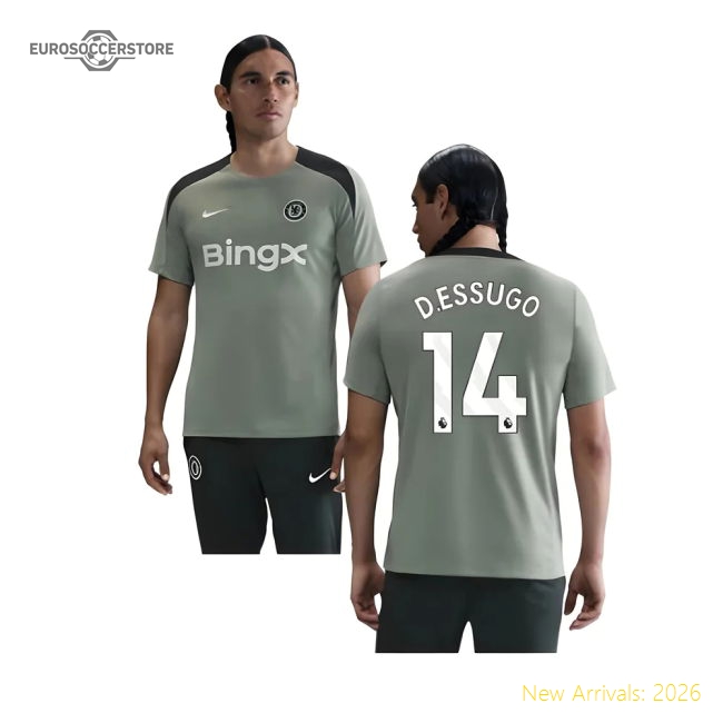2025-2026 Chelsea Strike Training Shirt (Jade Green) (D.Essugo 14)-Football Jersey Hub