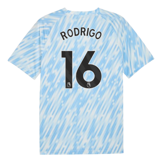 2025-2026 Man City Warm Up Jersey (Silver Sky) (Rodrigo 16)-Football Jersey Hub