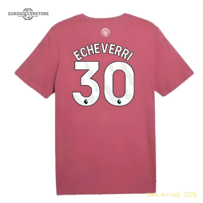 2024-2025 Man City ftblCulture Tee (Dusty Orchid) (Echeverri 30)-Football Jersey Hub