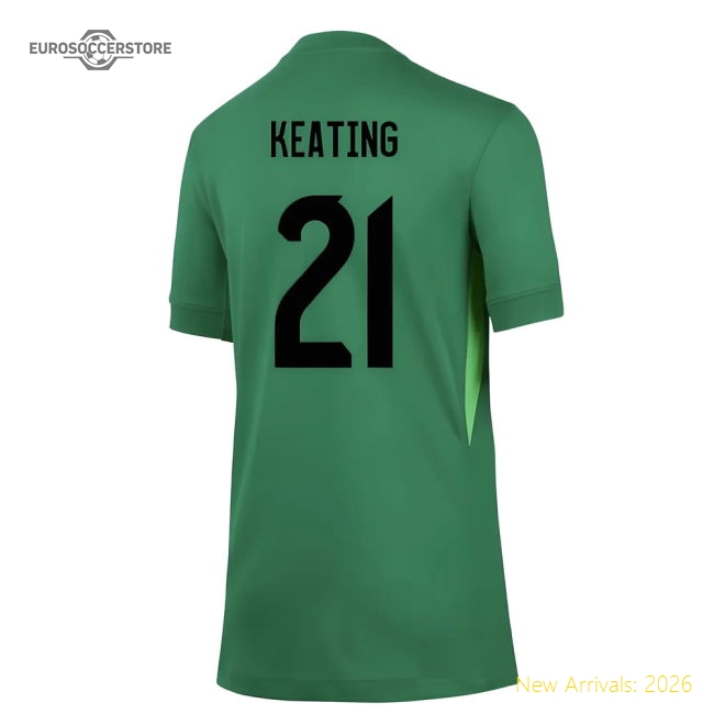 2025-2026 England WEC Goalkeeper Shirt (Green) - Kids (Keating 21)-Football Jersey Hub
