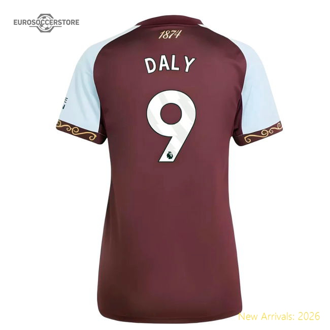 2025-2026 Aston Villa Home Shirt (Womens) (Daly 9)-Football Jersey Hub