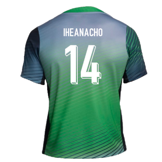 2024-2025 Nigeria Pre-Match Training Shirt (Cool Grey) (Iheanacho 14)-Football Jersey Hub