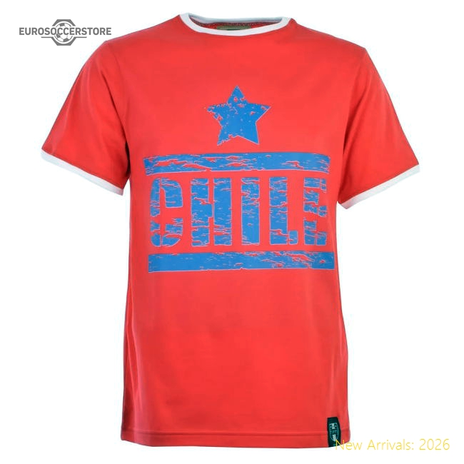 Chile T-Shirt - Red/White Ringer-Football Jersey Hub