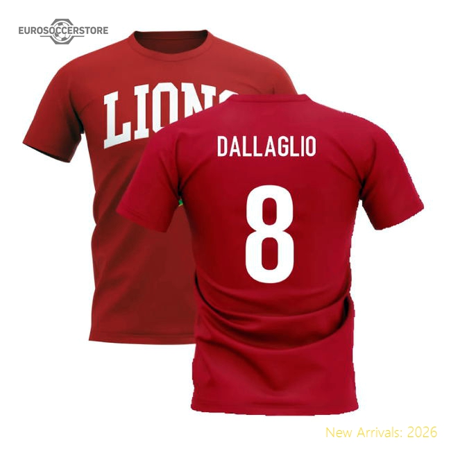 British and Irish Lions Since 1888 T-Shirt (Red) (Dallaglio 8)-Football Jersey Hub