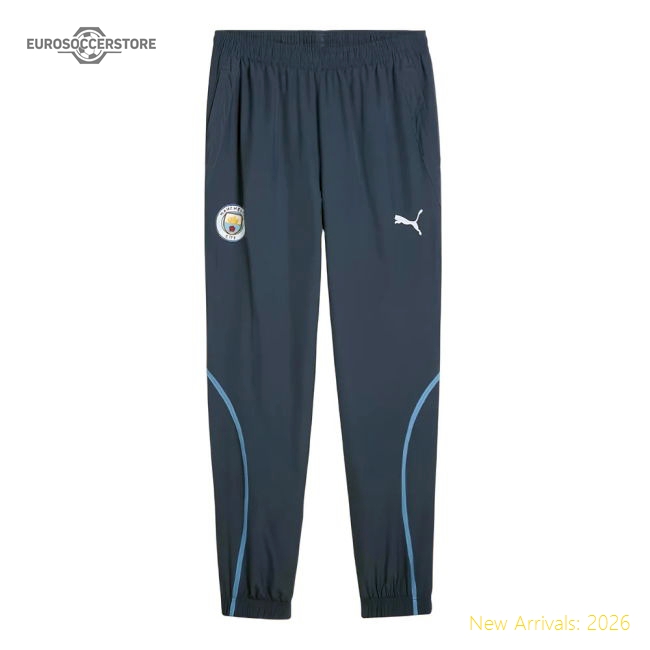 2024-2025 Man City Prematch Woven Pants (Navy)-Football Jersey Hub