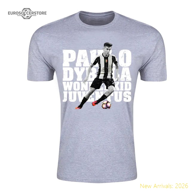 Paulo Dybala Juventus Wonderkid T-Shirt (Grey) - Kids-Football Jersey Hub