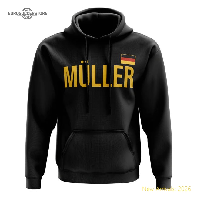 Thomas Muller Germany Name Hoody (Black)-Football Jersey Hub
