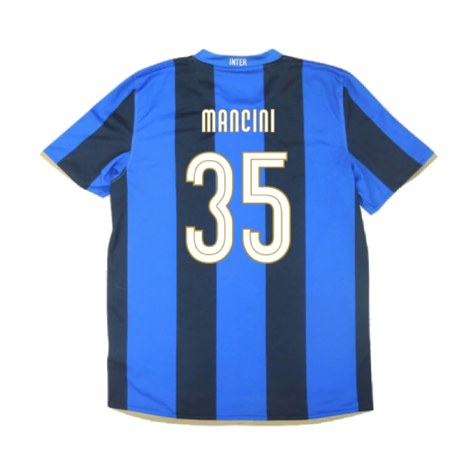 Inter Milan 2008-09 Home Shirt ((Excellent) S) (Mancini 35)-Football Jersey Hub