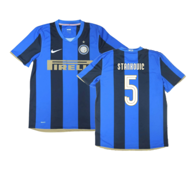 Inter Milan 2008-09 Home Shirt ((Excellent) S) (Stankovic 5)-Football Jersey Hub