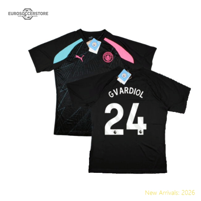 2023-2024 Man City Pre-Match Jersey (Dark Navy) (Gvardiol 24)-Football Jersey Hub