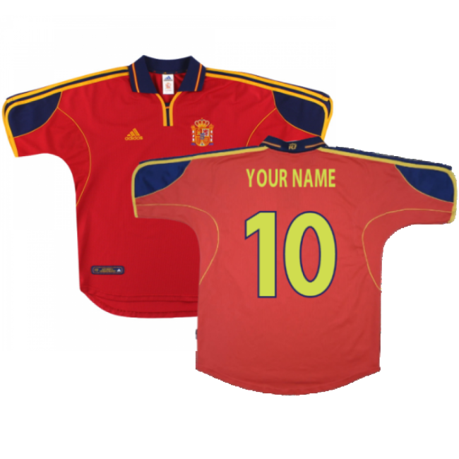 Spain 1999-02 Home Shirt ((Excellent) S) (Your Name)-Football Jersey Hub