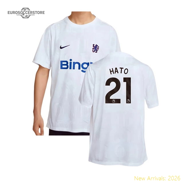 2025-2026 Chelsea Academy Pro Pre-Match Football Top (White) (Hato 21)-Football Jersey Hub