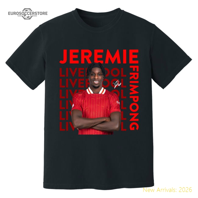 Jeremie Frimpong Liverpool New Signing T-Shirt (Black)-Football Jersey Hub