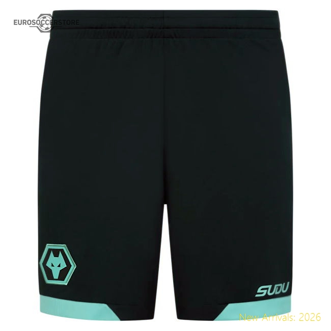 2025-2026 Wolves Away Shorts (Green)-Football Jersey Hub