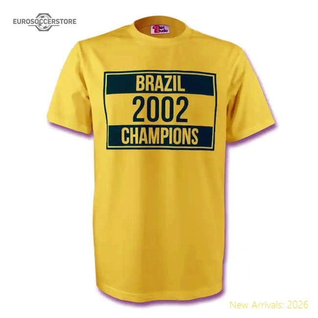 Brazil 2002 Champions Tee (yellow)-Football Jersey Hub