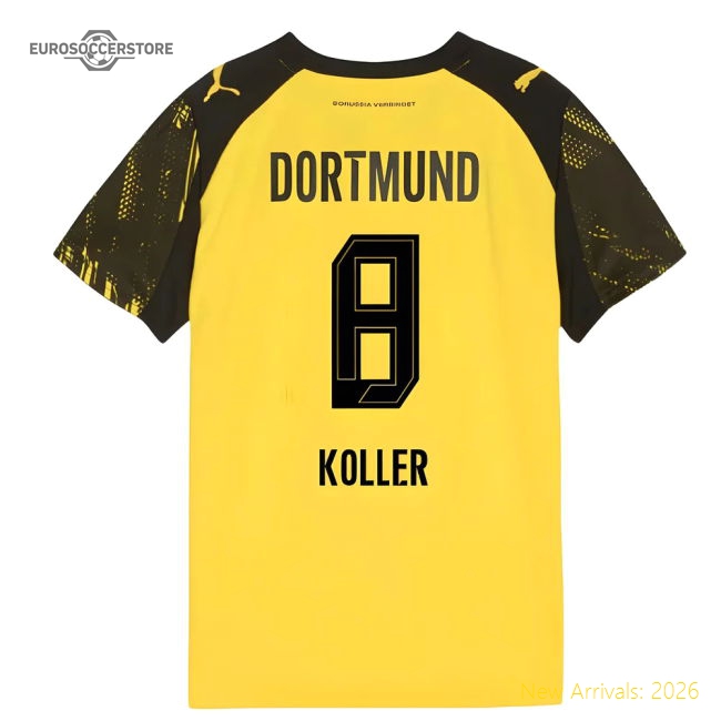 2025-2026 Borussia Dortmund Home Shirt (Kids) (Koller 8)-Football Jersey Hub