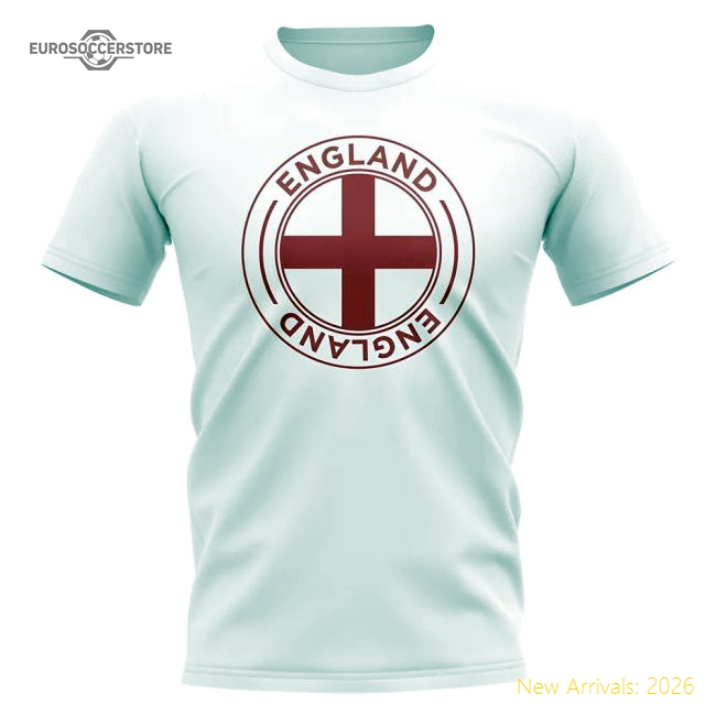 England Football Badge T-Shirt (White)-Football Jersey Hub