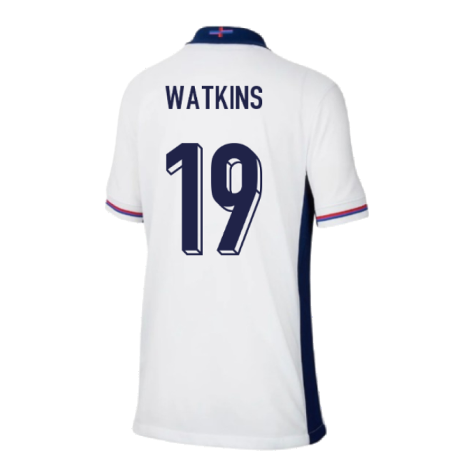 2024-2025 England Home Shirt (Kids) (Watkins 19)-Football Jersey Hub