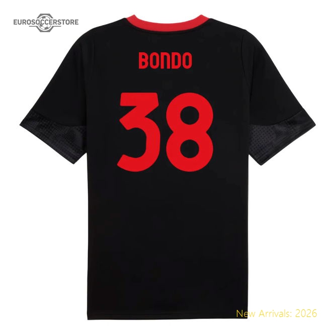 2025-2026 AC Milan Training Jersey (Black) (Bondo 38)-Football Jersey Hub