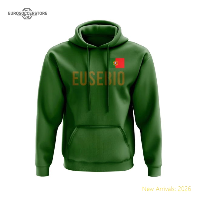 Eusebio Portugal Name Hoody (Green)-Football Jersey Hub