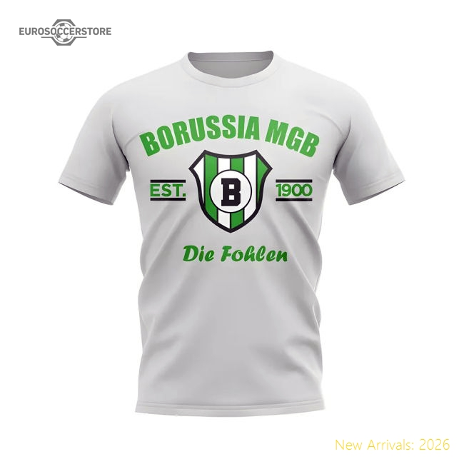 Borussia MGB Established Football T-Shirt (White)-Football Jersey Hub