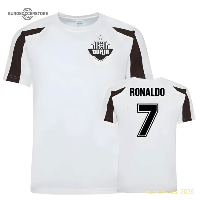 Cristiano Ronaldo Juventus Sports Training Jersey (White)-Football Jersey Hub