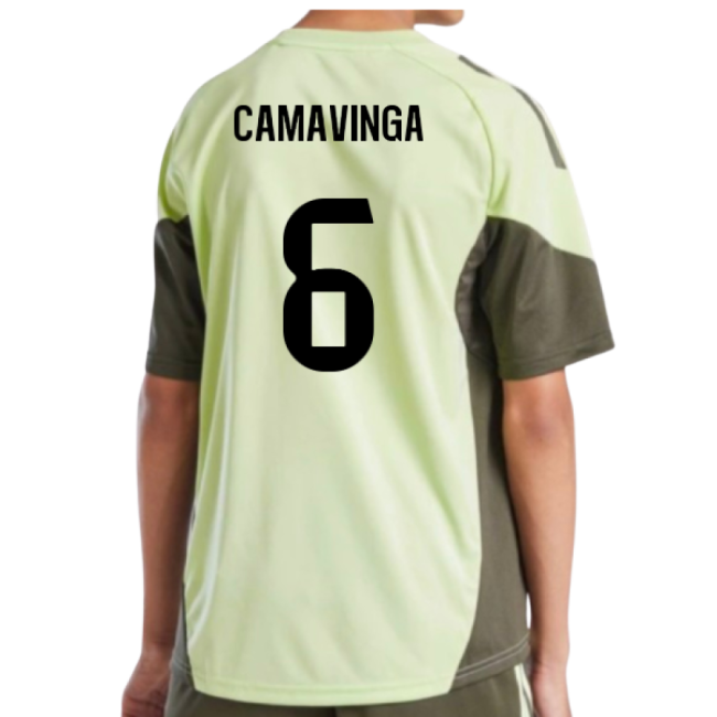 2025-2026 Real Madrid Training Jersey (Almost Lime) - Kids (Camavinga 6)-Football Jersey Hub