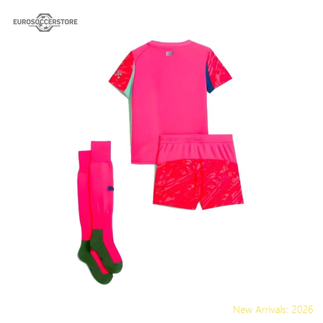 2025-2026 Man City Home Goalkeeper Mini Kit (Pink)-Football Jersey Hub