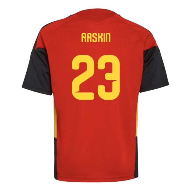 2026-2027 Belgium Training Jersey (Red) - Kids (Raskin 23)-Football Jersey Hub