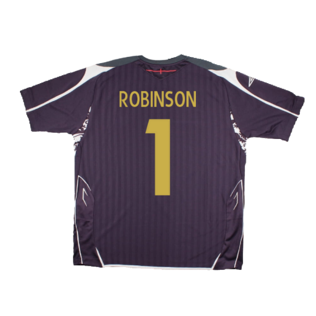 England 2007-08 GK Shirt ((Excellent) XXL) (Robinson 1)-Football Jersey Hub