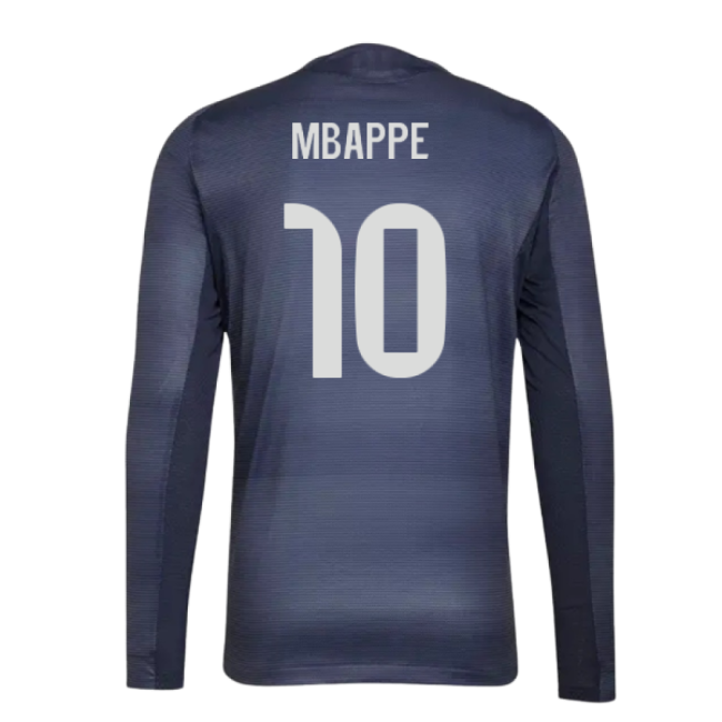 2025-2026 Real Madrid Authentic Long Sleeve Away Shirt (Mbappe 10)-Football Jersey Hub
