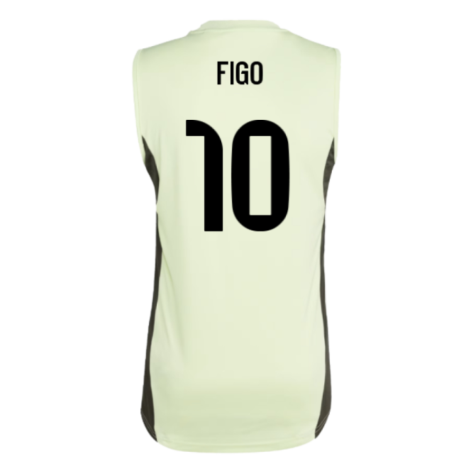 2025-2026 Real Madrid Sleeveless Training Jersey (Almost Lime) (Figo 10)-Football Jersey Hub