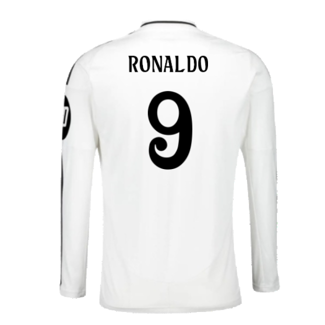 2024-2025 Real Madrid Long Sleeve Home Shirt (Ronaldo 9)-Football Jersey Hub