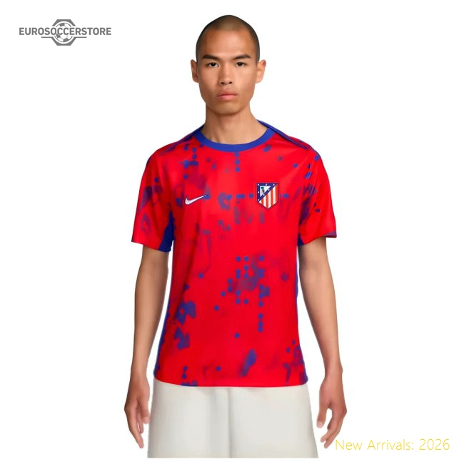 2024-2025 Atletico Madrid Dri-FIT Pre-Match Shirt (Red)-Football Jersey Hub