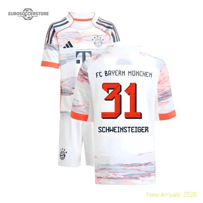 2025-2026 Bayern Munich Away Mini Kit (Schweinsteiger 31)-Football Jersey Hub