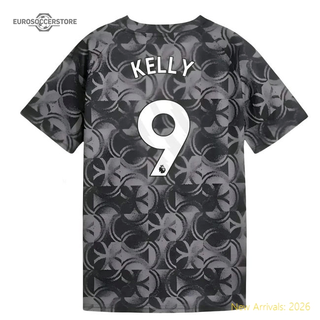 2025-2026 Man City Warm Up Jersey (Black) - Kids (Kelly 9)-Football Jersey Hub