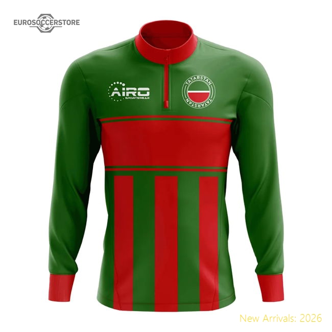 Tatarstan Concept Football Half Zip Midlayer Top (Green-Red)-Football Jersey Hub
