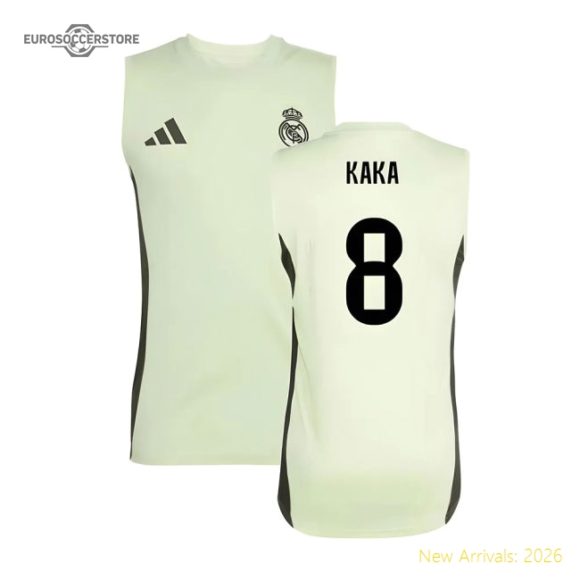 2025-2026 Real Madrid Sleeveless Training Jersey (Almost Lime) (Kaka 8)-Football Jersey Hub