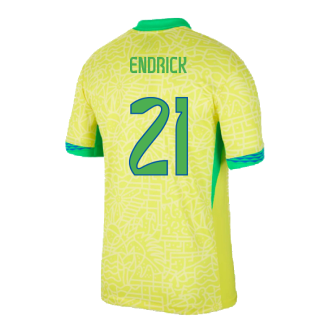 2024-2025 Brazil Home Dri-Fit ADV Match Shirt (Endrick 21)-Football Jersey Hub