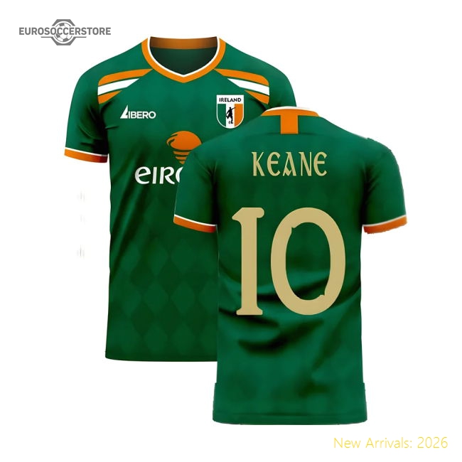 Ireland 2025-2026 Classic Concept Football Kit (Libero) (KEANE 10)-Football Jersey Hub