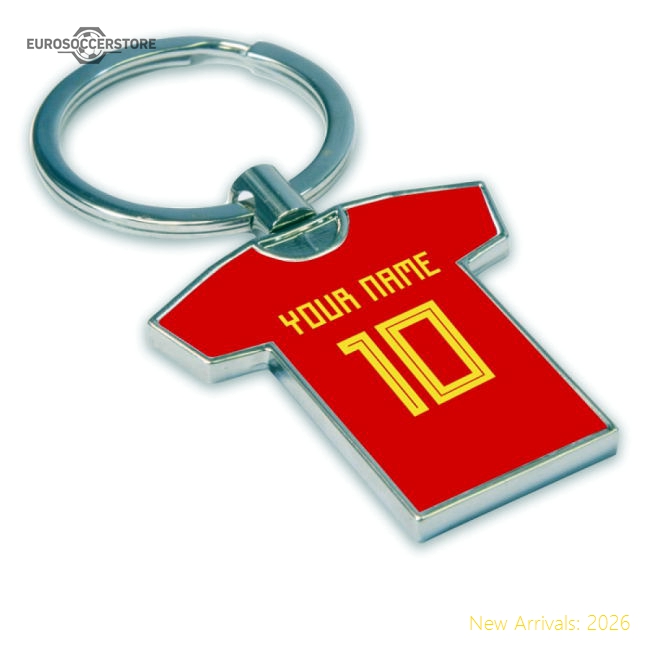Personalised Spain Football Shirt Key Ring-Football Jersey Hub