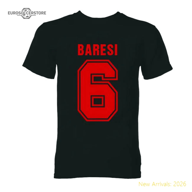 Franco Baresi AC Milan Hero T-Shirt (Black)-Football Jersey Hub