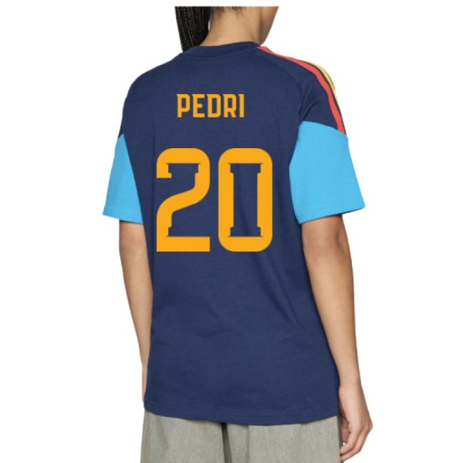 2026-2027 Spain Training Tee (Night Indigo) (Pedri 20)-Football Jersey Hub
