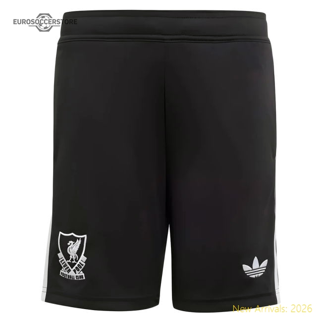 2025-2026 Liverpool Third Goalkeeper Shorts (Black) - Kids-Football Jersey Hub