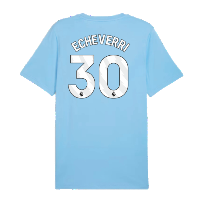 2024-2025 Man City ftblCulture Tee (Light Blue) (Echeverri 30)-Football Jersey Hub