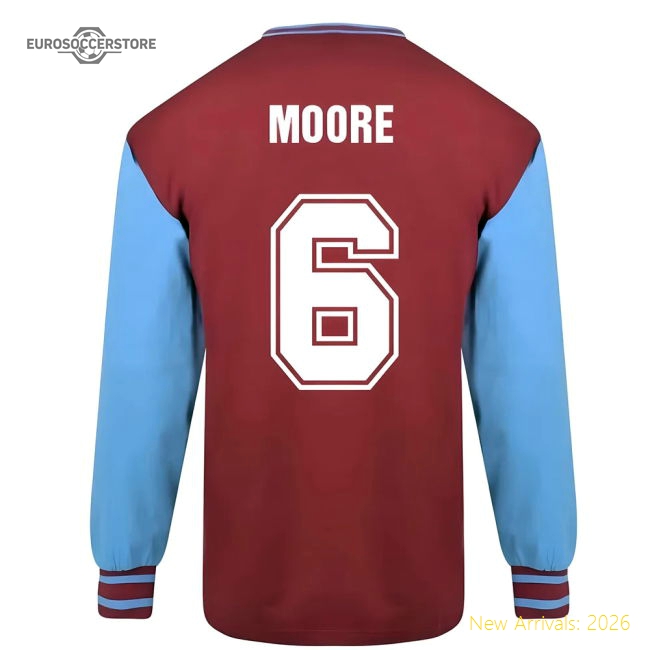 West Ham United 1964 FA Cup Final Retro Shirt (MOORE 6)-Football Jersey Hub