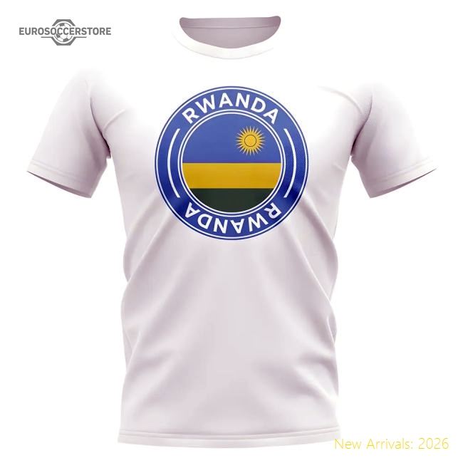 Rwanda Football Badge T-Shirt (White)-Football Jersey Hub